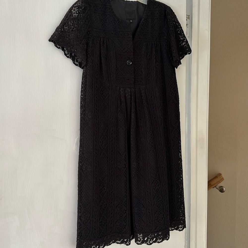 Anna Sui Vintage Black Lace Dress, 6